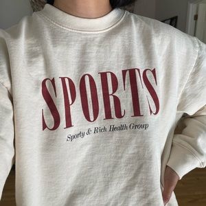 Sporty & Rich Cream and Burgundy Sweatshirt